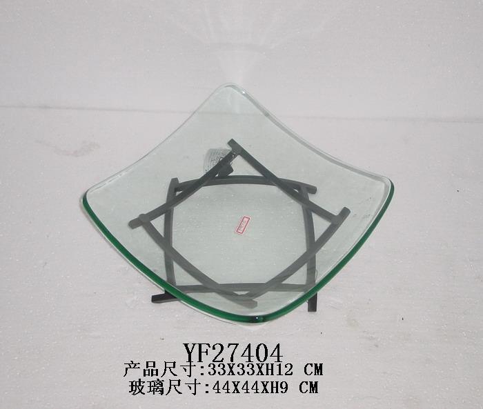 玻璃果盘配铁架（YF27404）